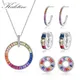 KDecisions TINE-Boucles d'oreilles créoles en argent regardé 925 pour femme arc-en-ciel cœur