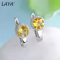 Laia – boucles d'oreilles en argent Sterling 100% pour femmes en Citrine naturelle Vintage coupe