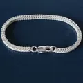 Collier carré en argent Sterling 925 chaîne queue de renard pour femmes et hommes