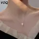 VOQ-Collier en Argent Incrusté de Perles Rondes Pendentif à Pampilles Clavicule Coquillage