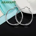 Boucles d'oreilles créoles en argent 2023 pour femmes bijoux fantaisie cadeaux nouveau 925 40mm