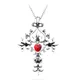 Collier avec pendentifs en cristal rouge en croix cœur sacré du Vampire chaîne longue livraison