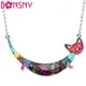 Bonsny – collier en alliage d'émail coloré avec chat souriant chaîne pendentif ras du cou bijoux