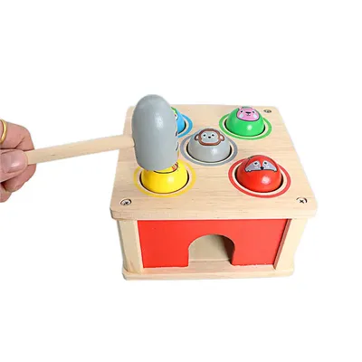 Jeu de table coule parent-enfant Montessori en bois fabricant de bruit jouets de balle de frappe