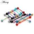 Alisouy-Piercing Industriel en Acier Inoxydable Boucle d'Oreille Cartilage Barbell Droit Bijoux