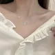 VOQ – collier en fleur opale marguerite couleur argent pendentif en cœur chaîne clavicule bijoux