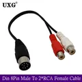 Câble adaptateur audio Din 8 broches vers 2RCA prise mâle 8 broches vers 2-RCA femelle 0.25m 1m
