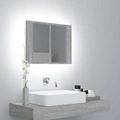 Vidaxl - LED-Spiegelschrank Grau Sonoma 60x12x45 cm Holzwerkstoff Image