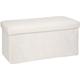 Pouf pliant rectangulaire effet fourrure blanc Ezzio Atmosphera Blanc - Blanc