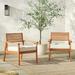 Middlebrook Designs Slat-Back Solid Wood Patio Club Chair, Set of 2