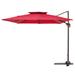 11ft×11ft Square Cantilever Tilt Crank Patio Umbrella With 360 Degree Rotation