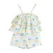 Odeerbi Baby Boy Girl Clothes Toddler Jumpsuit Outfit 2024 Fashion Cute Pineapple Print Ruffles Suspenders Shorts Romper Bodysuit White