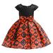 3T Baby Girls Dress Baby Girls Party Dress Short Sleeve Cute Dress 3-4T Girls Princess Dress Birthday Gift Orange