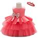 Toddler Baby Girls Lace Dress Clothes Little Girl Princess Dress Sleeveless Sequin Bow Pageant Dress with Headband Maxi Dress