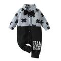 Honeeladyy Kids Baby Toddler Clothes Newborn Baby Spring Fall Girls Boys Clothes Fashion Color Matching Button Long Sleeve Rompers Black 6-9 Months Savings