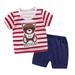 DTBPRQ Baby Boys Girls Summer Short Sets Outfits Cartoon Cute Two-piece Suit Trucks Short Sleeve T-Shirt and Cotton Short Set 1-5T