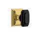 Grandeur Carré Square Rosette Privacy w/ Baguette Black Crystal Door Knob Brass in Yellow | 2.95 H x 2.5 W in | Wayfair 872194