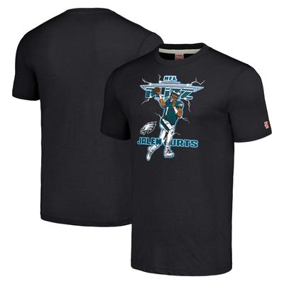 Herren Tri-Blend T-Shirt Hommage an Jalen Hurts, meliertes Anthrazit, Philadelphia Eagles, NFL Blitz Player Image