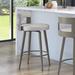 Wade Logan® Corda Swivel Counter & Bar Stool Upholstered/Metal in Gray/Brown | 38.25 H x 18 W x 19.5 D in | Wayfair