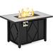 Red Barrel Studio® Hounshell 25.5" H x 43" W Steel Propane Outdoor Fire Pit Table w/ Lid Steel in Black | 25.5 H x 43 W x 22 D in | Wayfair