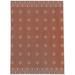 Orange Rectangle 8' x 10' Kitchen Mat - Foundry Select Calesha Ada Kitchen Mat 96.0 x 120.0 x 0.08 in/red/white | Wayfair