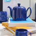 Latitude Run® Malyki Salam Monochrome Teapot Stainless Steel/Aluminum/Porcelain China/Ceramic in Blue | 4.37 H in | Wayfair