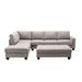 Brown Sectional - Latitude Run® 113" Wide Velvet Left Hand Facing Sofa & Chaise w/ Ottoman Velvet | 33 H x 113 W x 83.46 D in | Wayfair