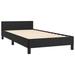 Ebern Designs Singhai Bed Frame w/ Headboard Platform Bed Base for Bedroom Faux Leather Upholstered/Faux leather in Black | Wayfair