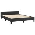 Ebern Designs Singhai Bed Frame w/ Headboard Platform Bed Base for Bedroom Faux Leather Upholstered/Faux leather in Black | Wayfair