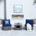 XIZZI Rattan Woven Outdoor Three-piece Set w/ End Table Synthetic Wicker/All - Weather Wicker/Wicker/Rattan in Blue | Wayfair HOP2-YG-300