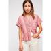 Free People Tops | Free People Coral Fly Free Buttondown Blouse | Color: Orange | Size: Xs