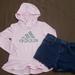 Adidas Matching Sets | Adidas Infant Girls Hoodie And Garanimals Denim Shorts. Size 24 Months | Color: Blue/Pink | Size: 18-24mb