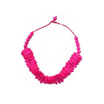 Kette mit Anhänger "Tina", Damen, Gr. one size, Holz, pink, COLLEZIONE ALESSANDRO, Basic, Halsketten, trendstarke Kette aus Holz Image