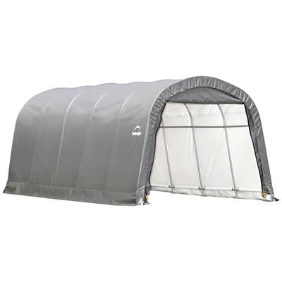 Garage SHELTERLOGIC "Foliengarage", grau, B:370cm H:240cm L:610cm, Kunststoff, Garagen, 22,57m², Stahlgestell mit Polyethylen-Plane