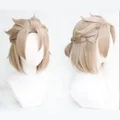 Genshin Impact Cosplay Perruque avec Bonnet Albedo Cosplay Perruques de Cheveux Synthétiques
