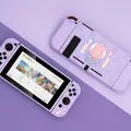 Coque de protection en TPU violet pour Nintendo Switch avec motif de lapin mignon thème de dessin