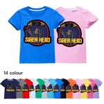 T-shirt Siren Head pour enfants T-shirt de sport Anime Game Enfants Bébés Garçons Bol Été