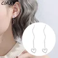 CIAXY – boucles d'oreilles couleur argent cœur creux givré amour pour femmes personnalité vague