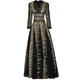 Robe longue en dentelle brodée pour femmes robe de soirée vintage mode de créateur haute qualité