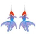 Boucles d'oreilles en forme de poisson rouge pour femme et fille bijoux colorés et amusants