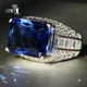 YaYI-Bague de Fiançailles et de Mariage Coupe Princesse Énorme Bijoux à la Mode 7.6 CT Bleu