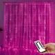 Lumières de rideau de fées roses pour la chambre USB alimenté par 3mx2m String Light avec