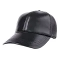 Chapeau noir en cuir PU pour hommes et femmes visière de baseball casquettes de soleil réglables