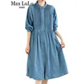 Max LuLu-Robes en denim pour femmes Designer britannique Vêtements longs Élégant Mode féminine