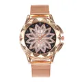 Montre de luxe en cristal pour femmes horloge à Quartz couleur or Rose bayan kol saat