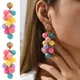 Boucles d'oreilles boule ronde en acrylique pour femmes boucles d'oreilles pendantes perles