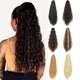 Extensions Capillaires Synthétiques Ondulées pour Femme Postiche Queue de Cheval Coiffure Marron