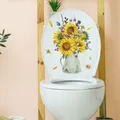 Autocollants muraux de Vase de tournesol papier peint auto-adhésif de belles fleurs décor de