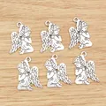 15pcs 23x16mm Antique Argent Plaqué Ange Fille Avec Des Ailes Charms Main Pendentif: DIY pour