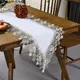 Chemin de Table décoratif en dentelle brodée décor de Table pour salle à manger en lin blanc